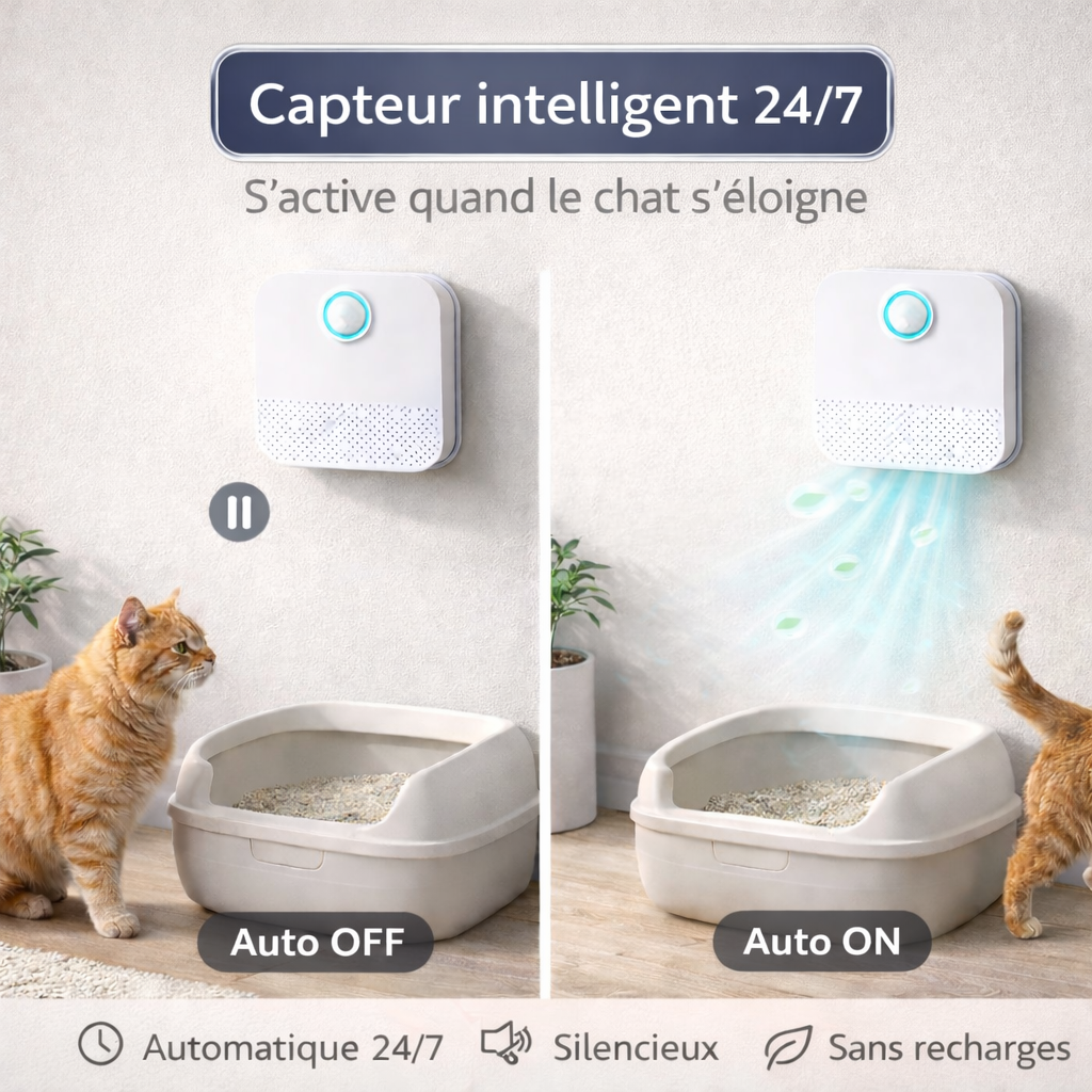 LitiFresh™ – Désodorisant Intelligent pour Litière de Chat